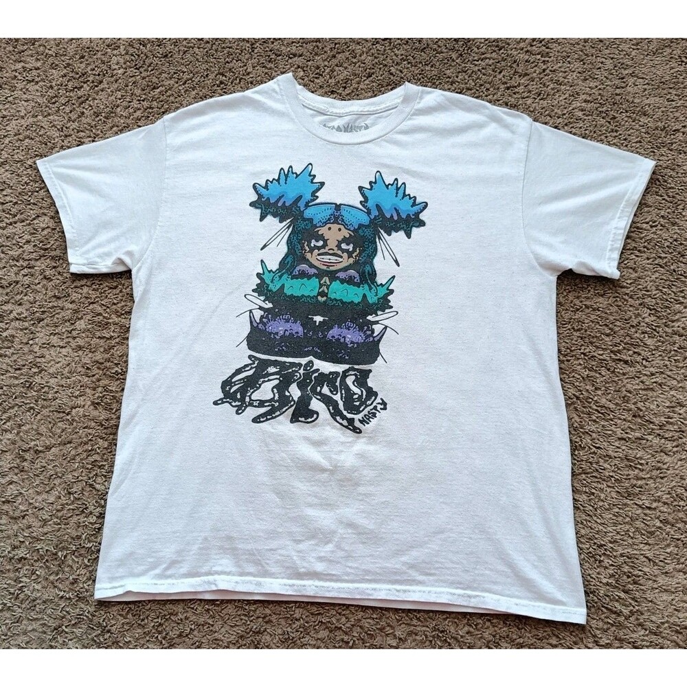 Rico Nasty T-Shirt Men's Size Medium Graphic Print White Short Sleeve
